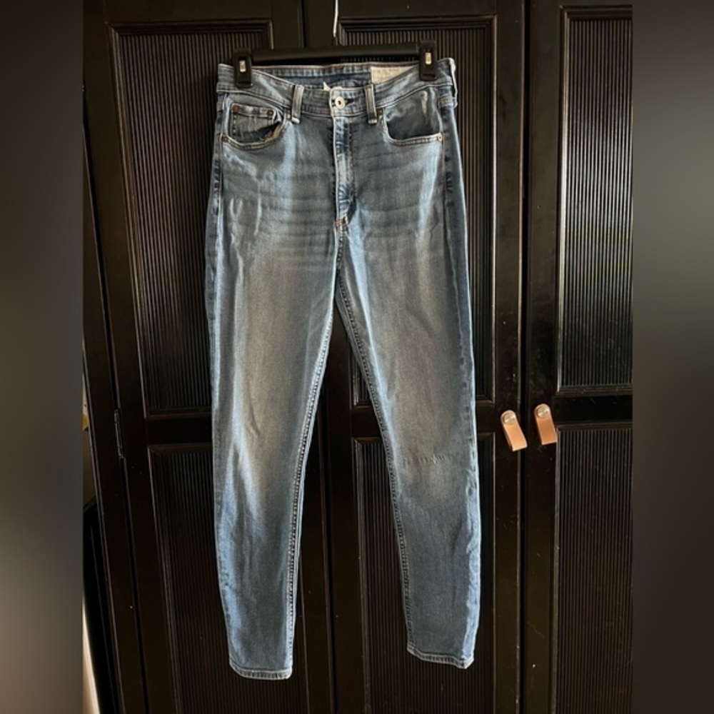 Rag & Bone 28 High Rise Skinny Ankle West Marin Classic Blue Denim Jeans - Picture 14 of 14